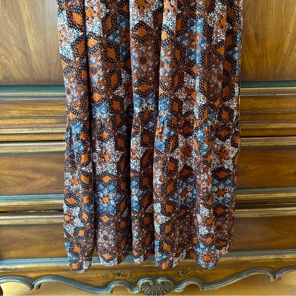 Garnet Hill ~new~ Ballard Swiss-Dot Maxi Dress in Copper Patchwork size Small - Picture 8 of 16